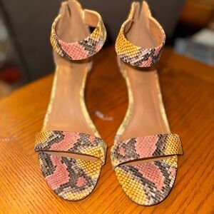 Snakeskin Print Kitten Heels Size 9.5